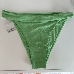 Monday Swimwear, green Argentina bottom, size L, NWT